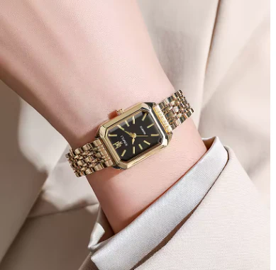 Elegant Square Case Quartz Wristwatch Folding Clasp - Image 3