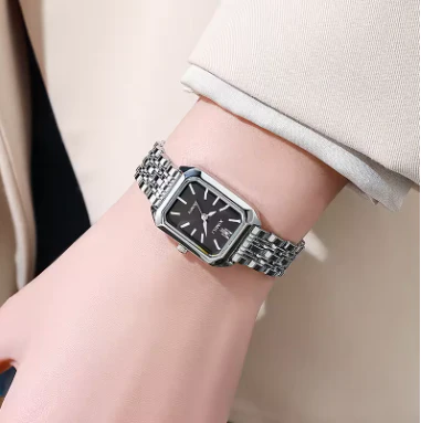 Elegant Square Case Quartz Wristwatch Folding Clasp - Image 5