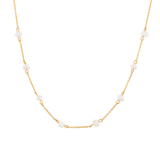 Stainless Steel Pearl Necklace & Bracelet Set - Image 3